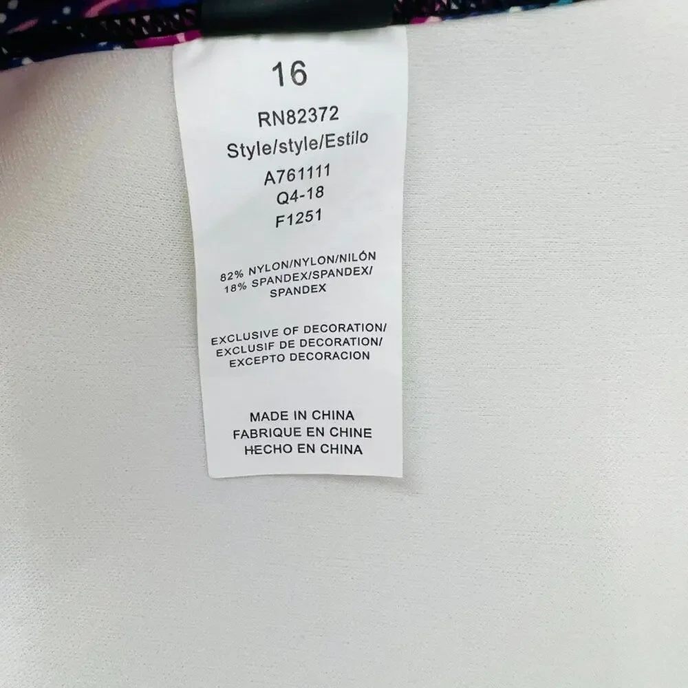 Island Escape Heaven Sent Scorpio Tankini Top Womens Swim Size 16